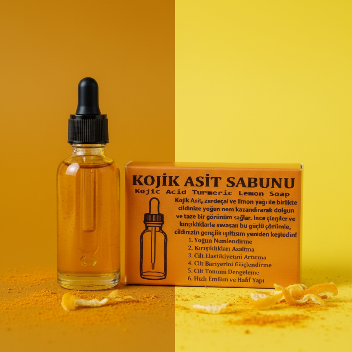 %100 Doğal Kojik Asit & Zerdeçal Sabunu