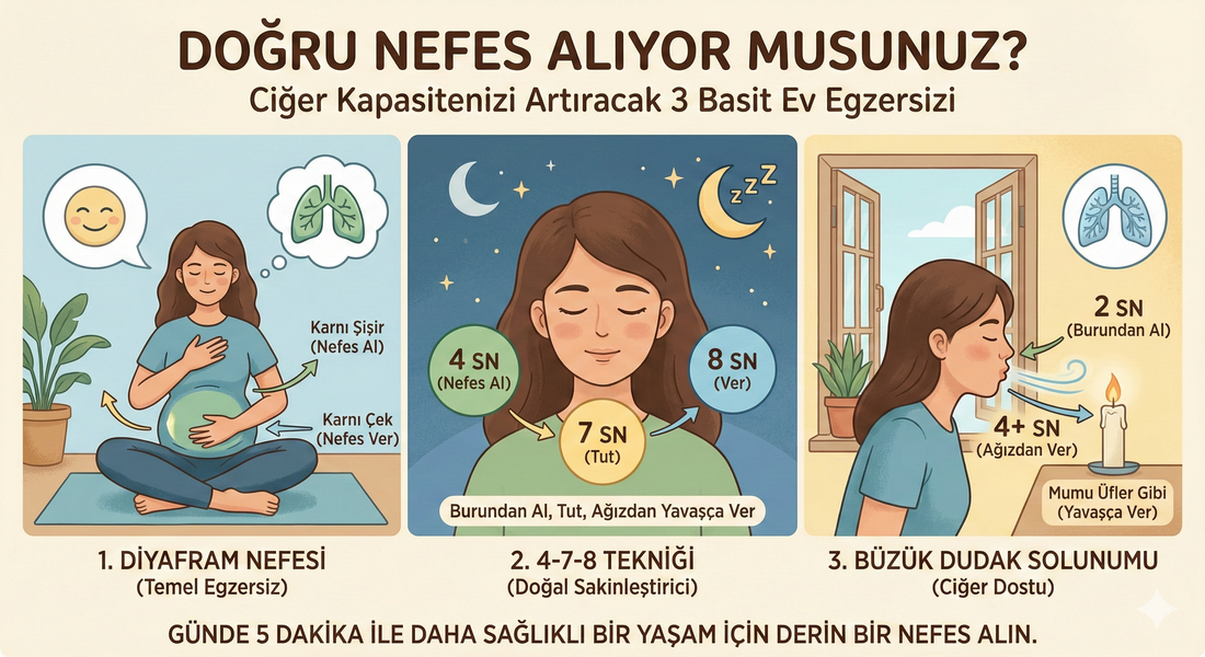 Doğru Nefes Alıyor Musunuz? Ciğer Kapasitenizi Artıracak 3 Basit Ev Egzersizi