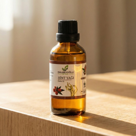 Kozanature %100 doğal ve soğuk sıkım saf hint yağı 50 ml cam şişe ambalajı.